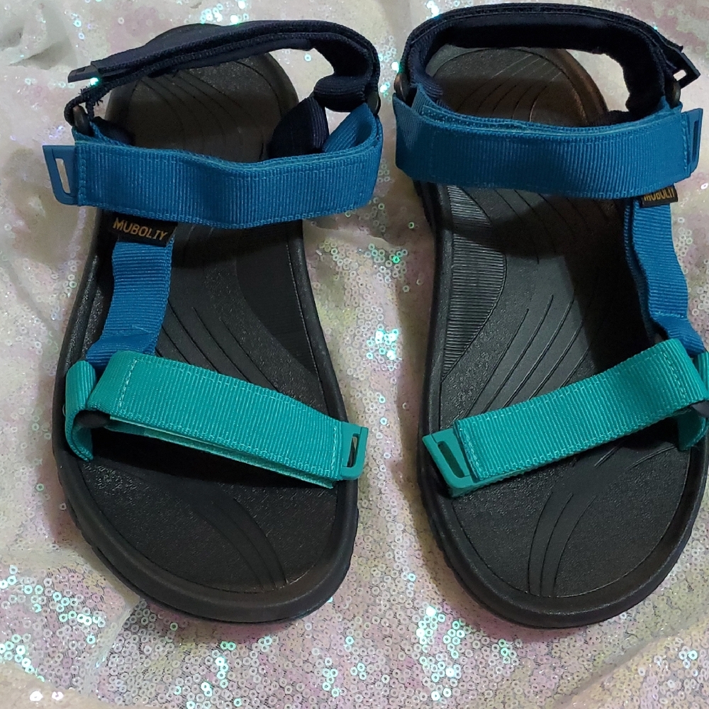 NWT Muboliy MTEYDMA Men's Hiking Sandals - Size 42n - BlueMulti